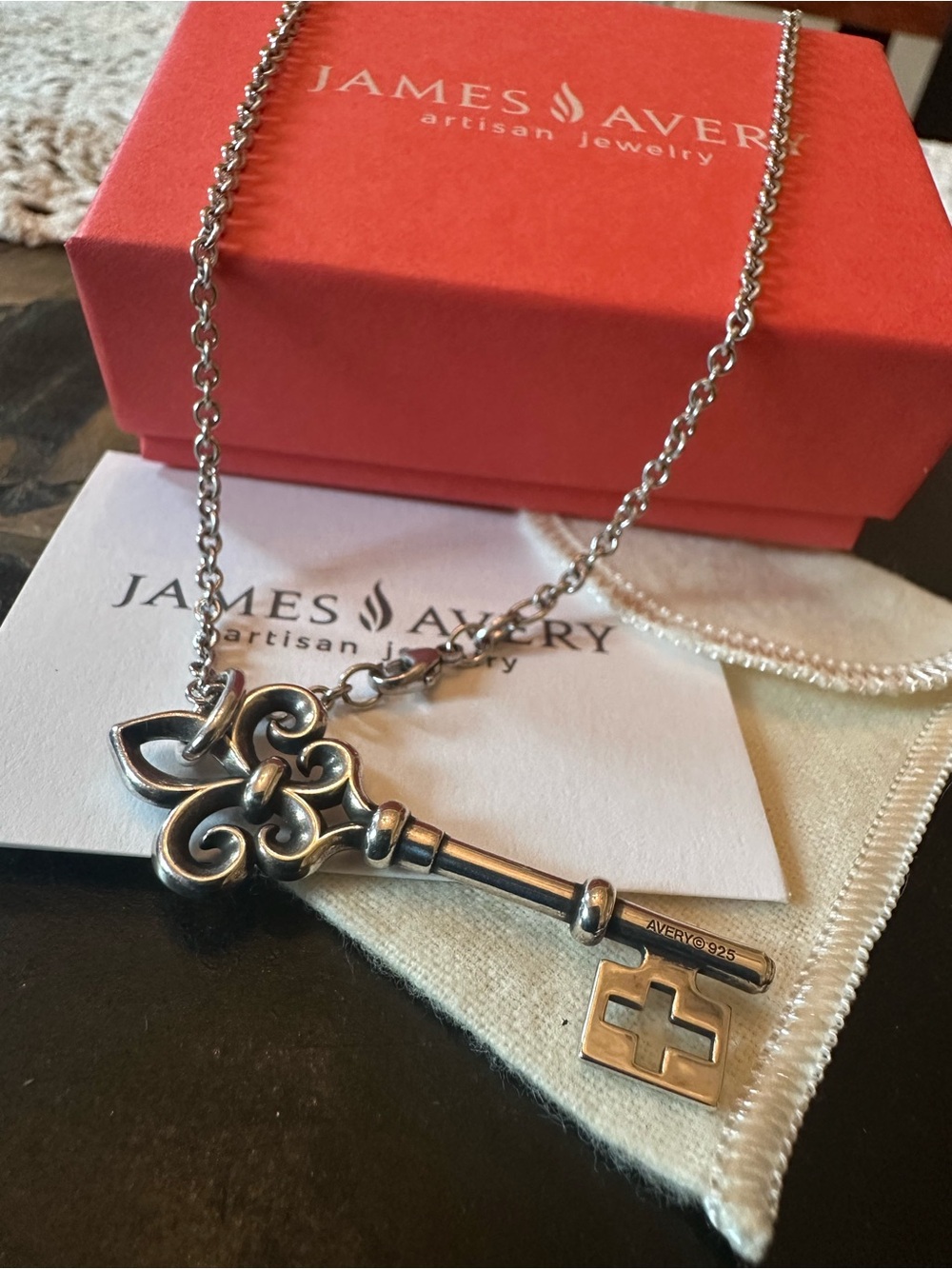 James Avery Rare & Retired Key of St. Mary Pendant with 18” JAvery Cable Chain
